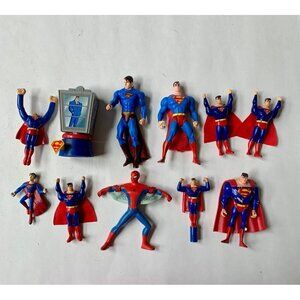 Vintage Mixed Lot Superman Plastic Figures